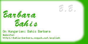 barbara bahis business card